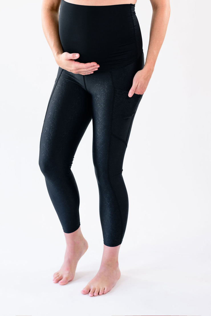 New Look Maternity overbump leather look leggings in black - ShopStyle