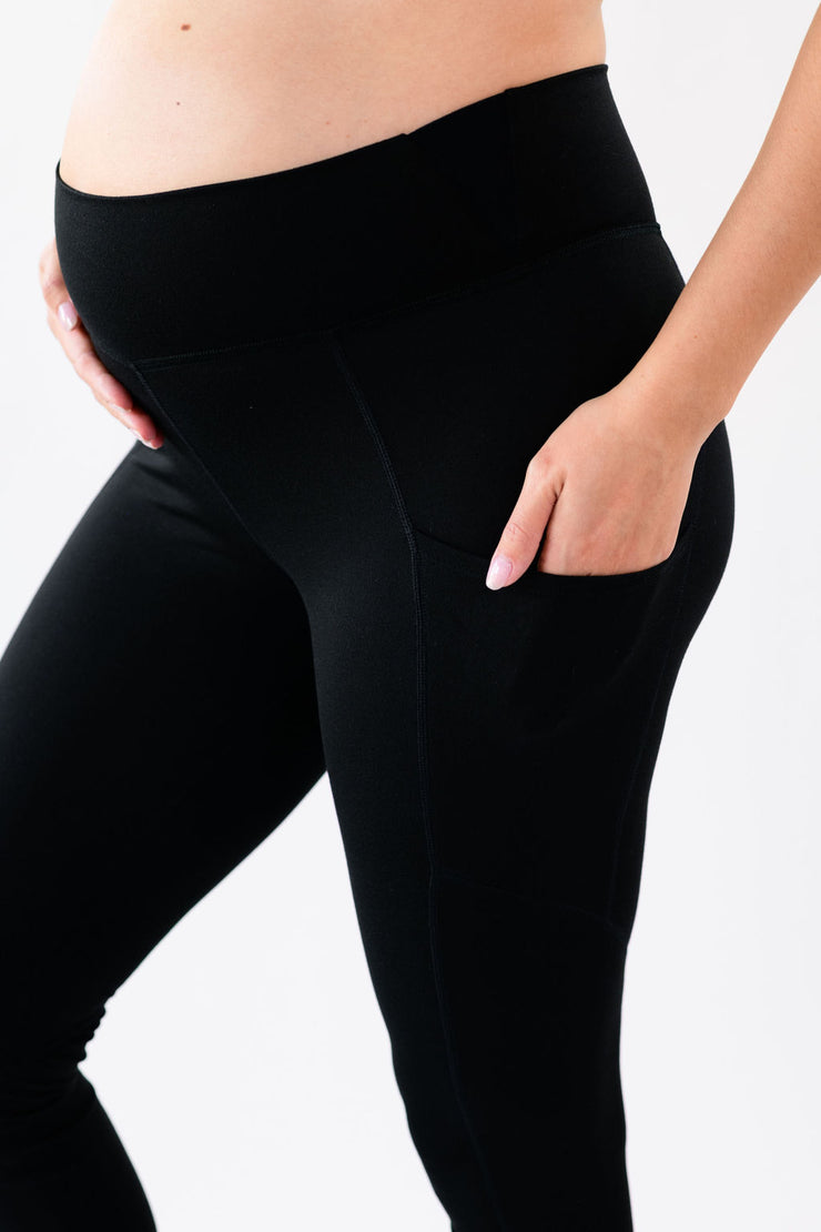 Bella Maternity leggings with pockets- black