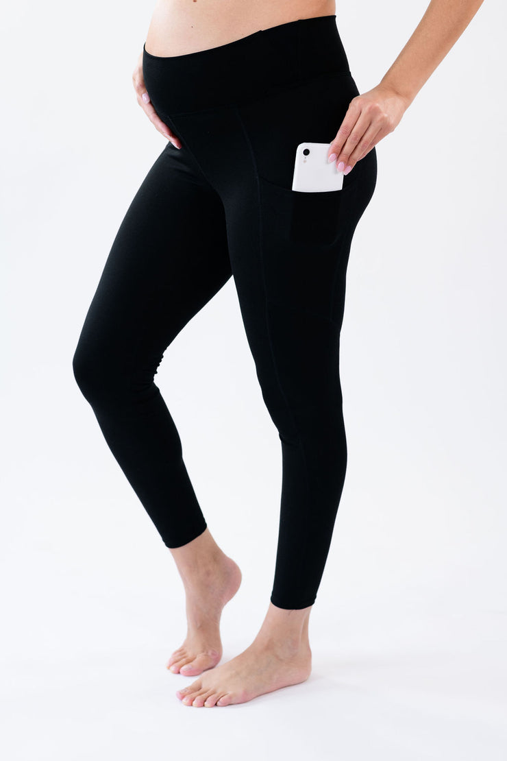 TRASA Women's Maternity Cotton Workout Leggings Over The Belly Pregnancy  Slim Fit Yoga Pant With Pockets Soft Activewear Work Pants, Color - Black,  Size - L : Amazon.in: Fashion