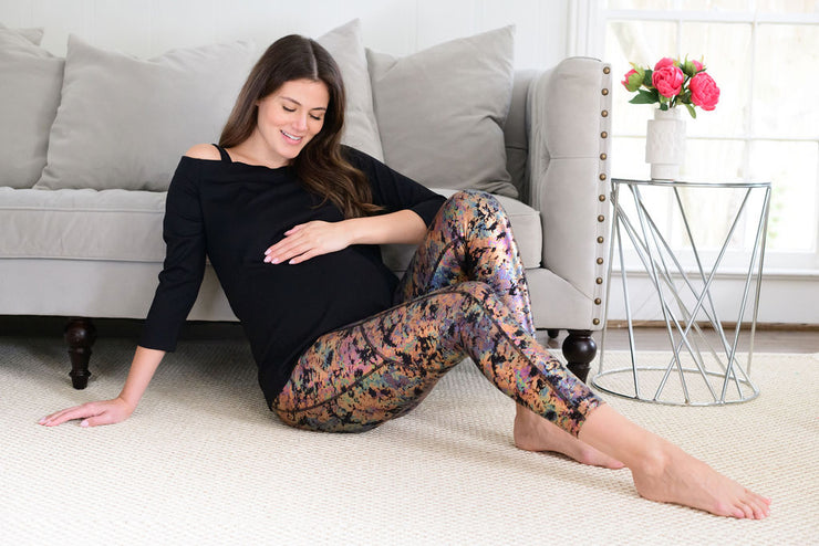 Berkley Clothing Janey Over Belly Maternity Legging in Speckled Black –  berkleyclothing