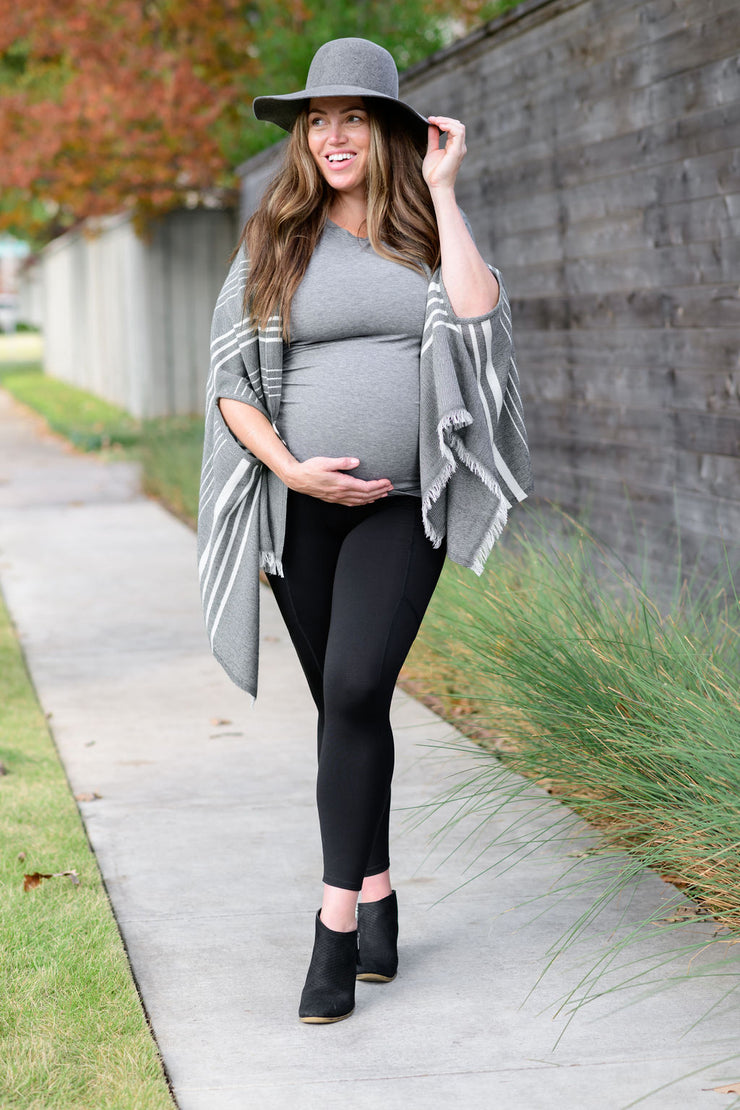 RUMOR HAS IT Maternity Over The Belly Super Soft Support Leggings (Small,  Black) at  Women's Clothing store